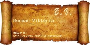 Berman Viktória névjegykártya